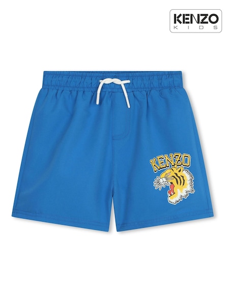 KENZO KIDS Blue Tiger Varsity Logo Swimming Shorts (K81963) | €34 - €39