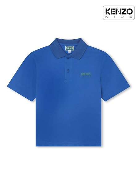 KENZO KIDS Blue Short Sleeve Logo Polo Shirt (K81966) | €54 - €67