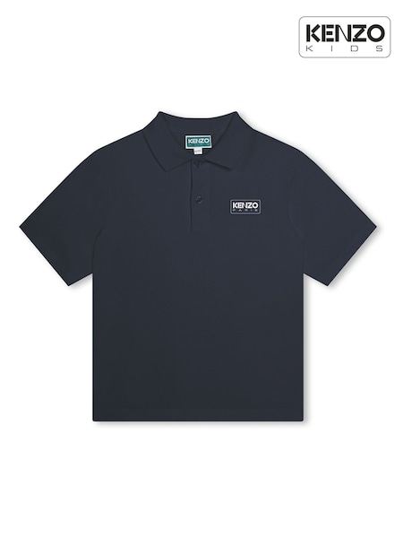 KENZO KIDS Blue Short Sleeve Logo Polo Shirt (K81982) | €42 - €53