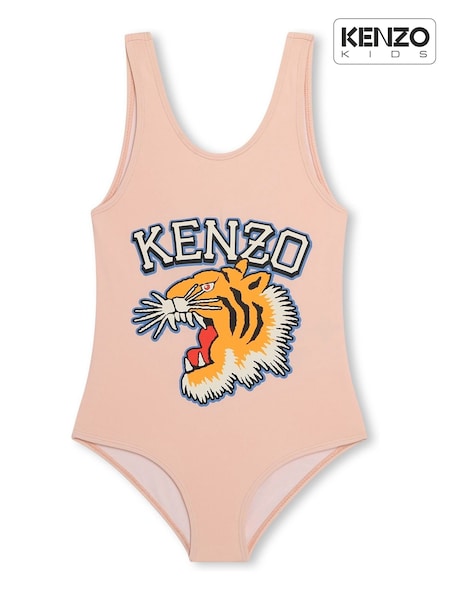 KENZO KIDS Pink Varisty Tiger Logo Swimsuit (K81989) | €39 - €52