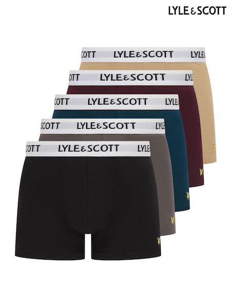黑色 - Regular Lyle & Scott Miller Underwear Boxer Trunks 5 Pack