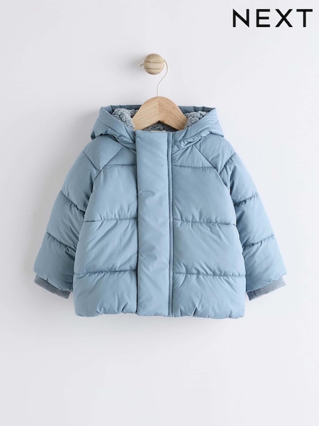 Blue Baby Puffer Coat (0mths-2yrs) (K82062) | AED71 - AED78