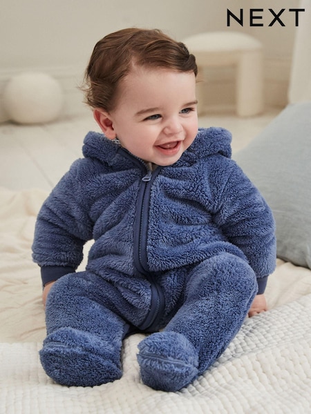 Marine - Baby Cosy Zip Lined Hooded Fleece All-in-one (0mths-2yrs) (K82066) | CHF 29 - 32 CHF