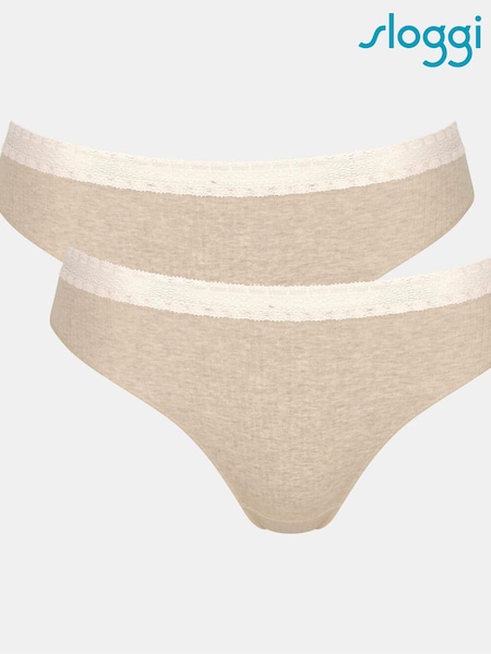 Sloggi GO Ribbed R Tai Knickers 2 Pack (K82078) | €20
