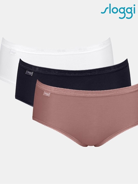 Sloggi Basic+ Midi Black Knickers 3 Pack (K82082) | €44