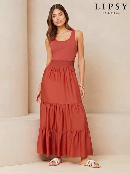 Lipsy Hybrid Shirred Waist Summer Holiday Maxi Dress (K82117) | 199 LEI