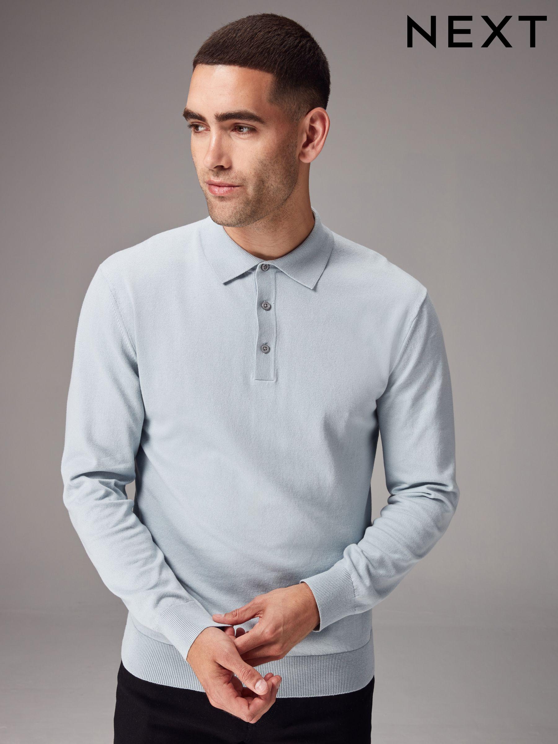 Polo Shirts Blue Long Sleeve Evening Tops Next Oman