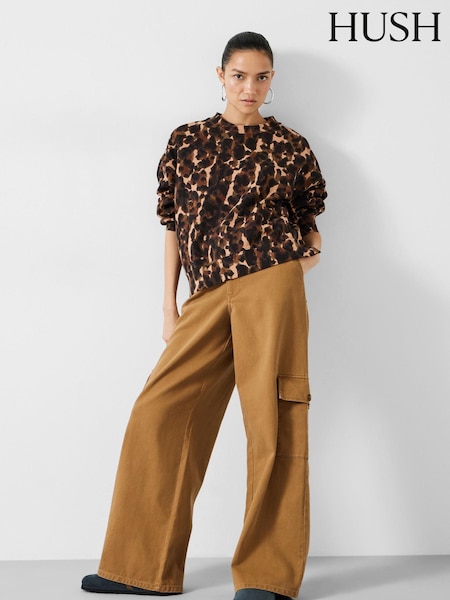 Hush Brown Jess Wide Leg Cargo Trousers (K82266) | €44