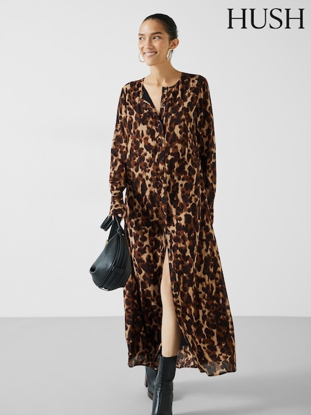 Hush Brown Nataliyah Sheer Midi Dress (K82275) | €61