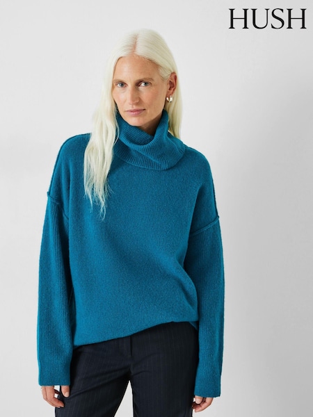 Hush Blue Meryl Roll Neck Jumper (K82292) | $192