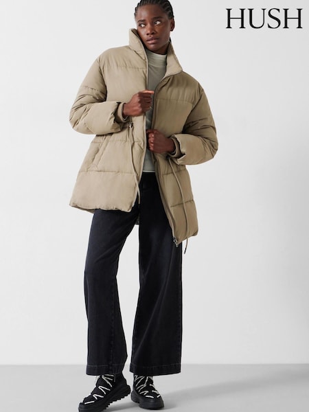 Hush Brown Joanna A-Line Puffer Coat (K82304) | €83