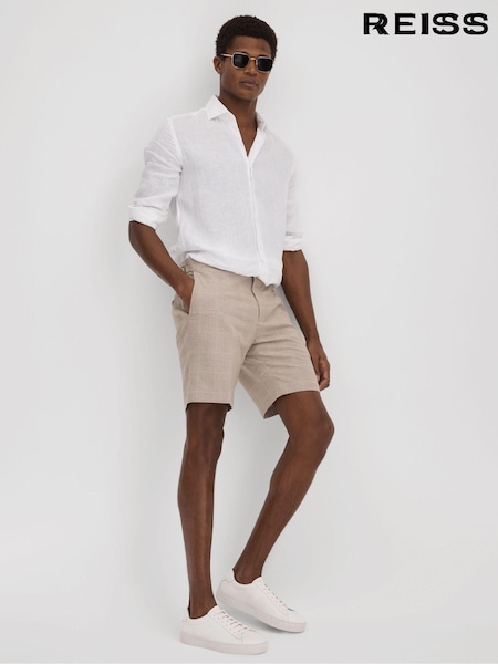 Reiss Oatmeal Send Check Side Adjuster Shorts (K82306) | $156