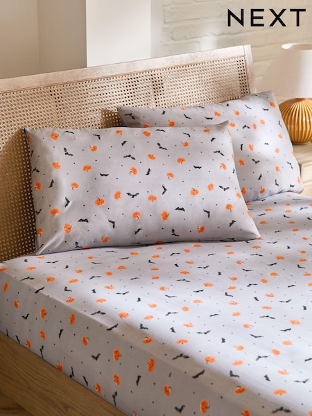 Grey Halloween Fitted Sheet and Pillowcase Set (K82361) | 24 QAR - 61 QAR