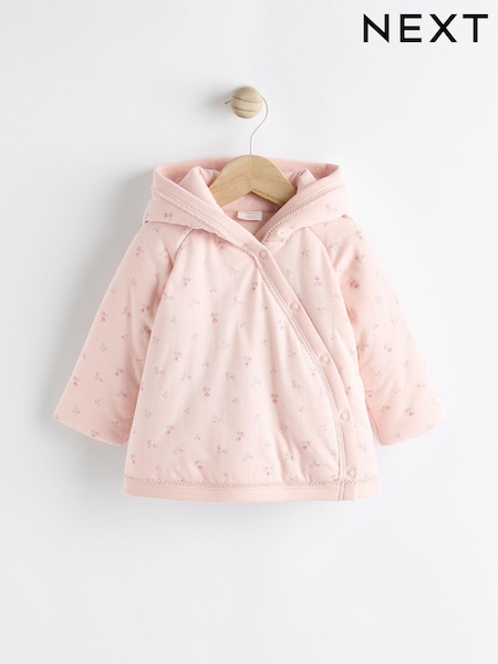 وردي - Hooded Cosy Jersey Wadded Baby Wrap Jacket (0-18mths) (K82448) | ‏76 د.إ.‏ - ‏ 86‏ د.إ.