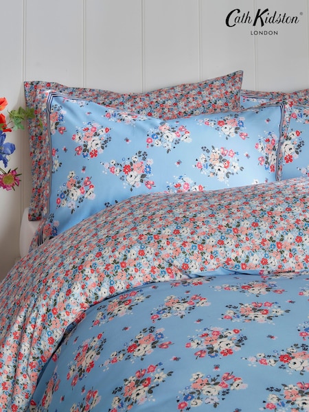 Cath Kidston Blue Set Of 2 Clifton Mews 100% Cotton Pillowcases (K82484) | €26