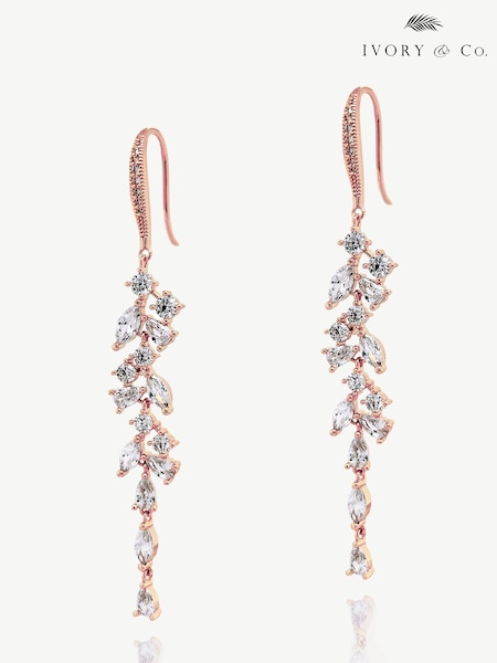 Rose Auriu - Ivory & Co cercel cu picătură cu cristale Sandringham (K82727) | 410 LEI