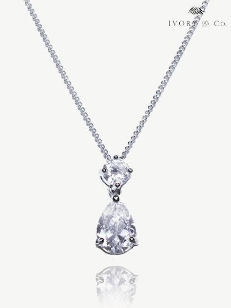 Ivory & Co Silver Imperial Crystal Teardrop Pendant (K82734) | €44