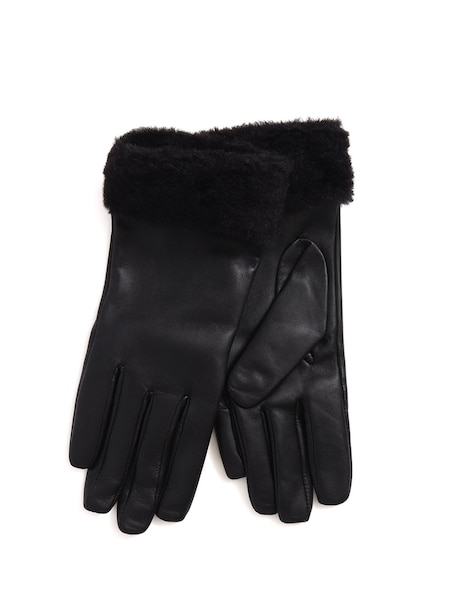 Jones Bootmaker Faux Fur Cuffed Leather Gloves (K82739) | R$ 445