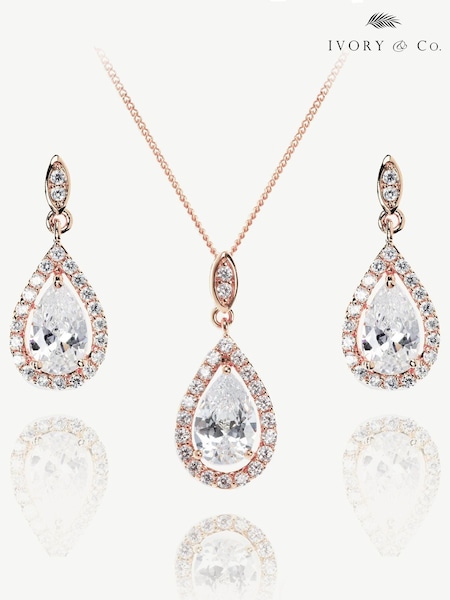 Rose Guld - Ivory & Co Belmont And Crystal Teardrop Set (K82746) | kr1 470