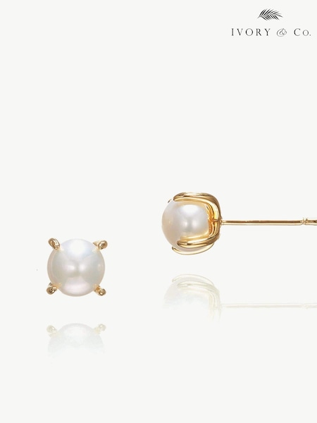 Ivory & Co Gold Cairo Pearl Classic Stud Earrings (K82747) | €27