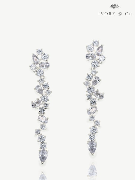 Ivory & Co Silver Islington Crystal Cluster Drop Earring (K82750) | €84