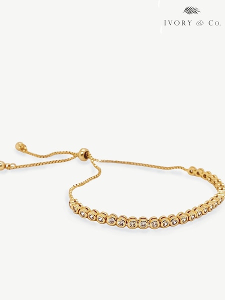 Ivory & Co Gold Tivoli Crystal Delicate Toggle Bracelet (K82757) | €53