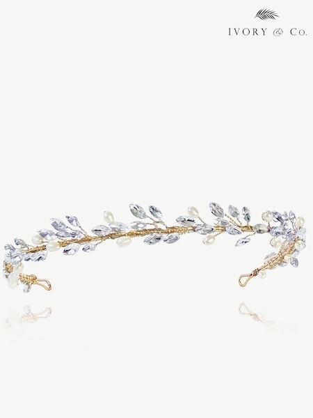 Золотой - Ivory & Co Moonshine Crystal And Pearl Encrusted Band (K82765) | €86