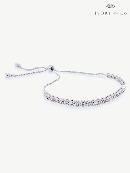 Ivory & Co Silver Tivoli Crystal Delicate Toggle Bracelet (K82767) | €53