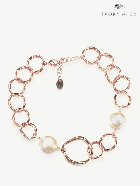 Ivory & Co Rose Gold Caprice And Pearl Hoop Bracelet (K82775) | €60