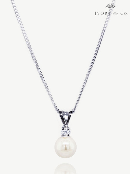 Ivory & Co Silver Classic Crystal And Pearl Pendant (K82783) | €36