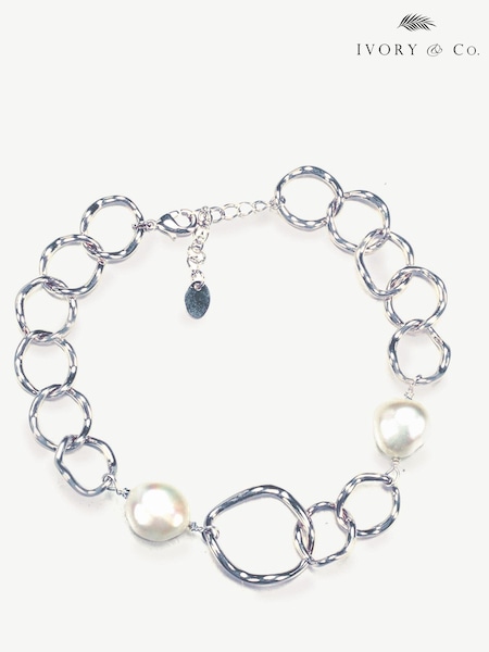 Ivory & Co Silver Caprice And Pearl Hoop Bracelet (K82796) | €60