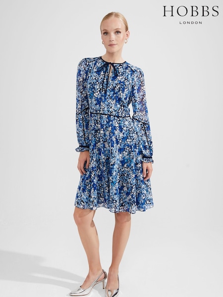 Hobbs Blue Sasha Dress (K82871) | 787 QAR
