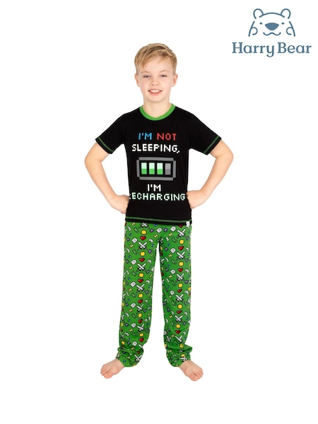 Harry Bear Green Gaming Glow In The Dark 100% Cotton Pyjamas (K82990) | R$ 170
