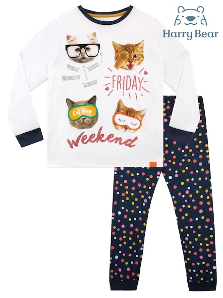 Harry Bear White Cat Pyjamas (K82998) | R$ 180