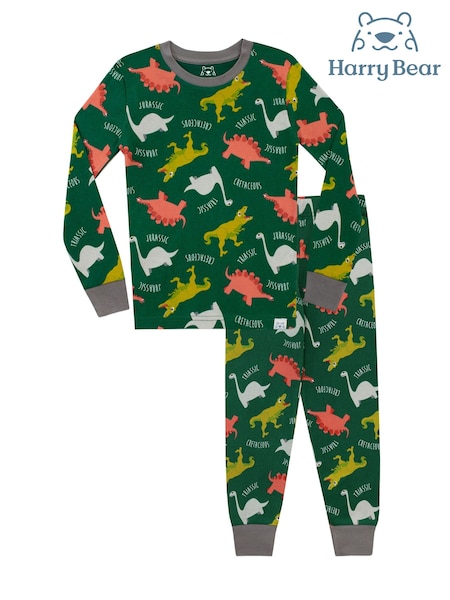 Harry Bear Green Jurassic Dinosaur Pyjamas - Snuggle Fit (K83024) | AED93