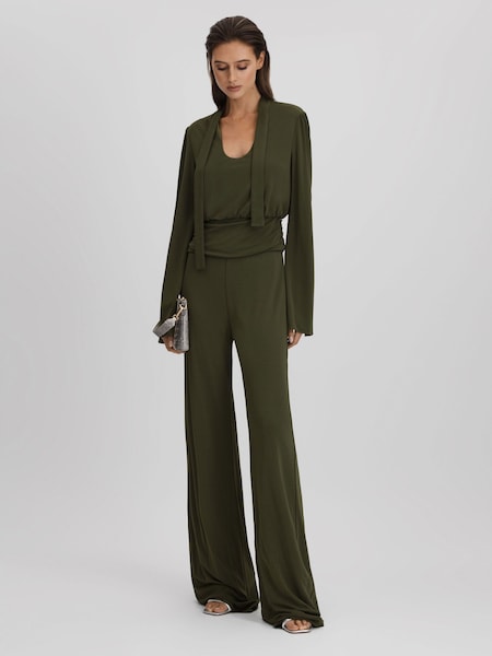 Halston Seaweed Wide Leg Jumpsuit (K83096) | €795