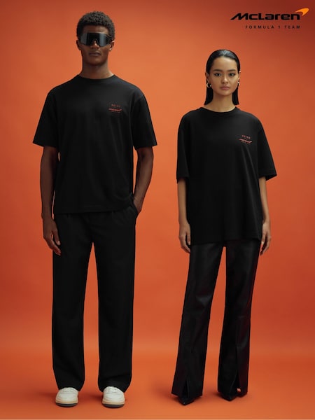 Musta - Mclaren F1 Oversized Cotton Crew Neck T-shirt (K83097) | €139