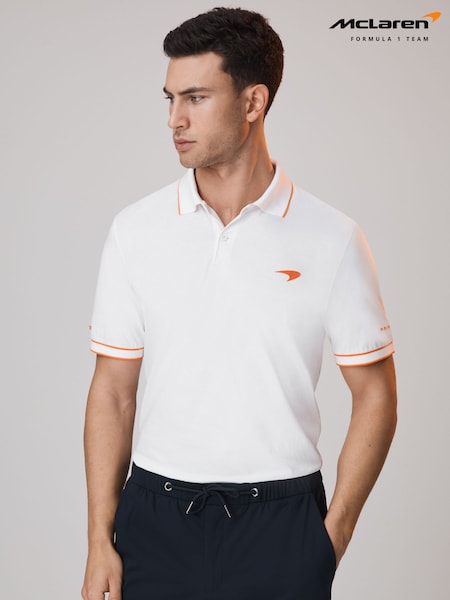 Reiss White McLaren F1 Mercerised 100% Cotton Polo Shirt (K83099) | €50