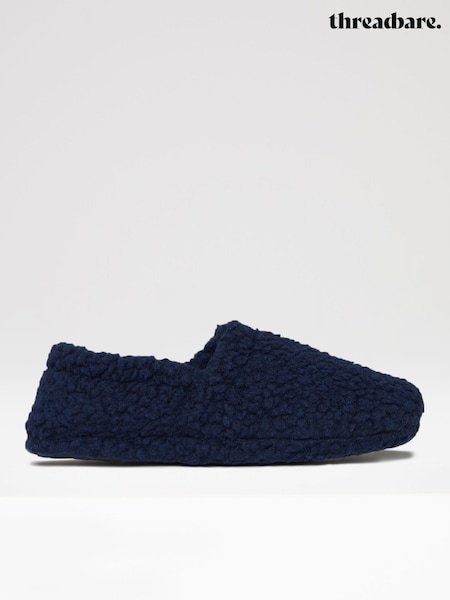 Threadbare Blue Borg Teddy Slippers (K83108) | €27