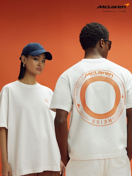 Valkoinen - Mclaren F1 Oversized Cotton Crew Neck T-shirt (K83120) | €139