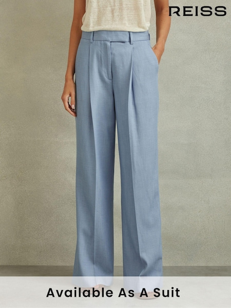 Reiss Blue June Petite Wide Leg Suit Trousers with TENCEL™ Fibers (K83129) | €95