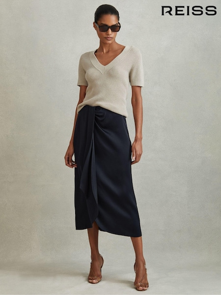 Reiss Bella High Rise Wrap Midi Skirt (K83134) | ‏1,225‏₪