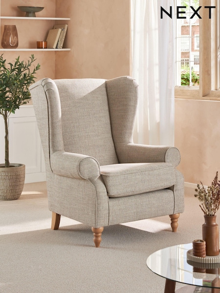Chunky Weave Mid Natural Grande Sherlock Highback Armchair (K83192) | €875