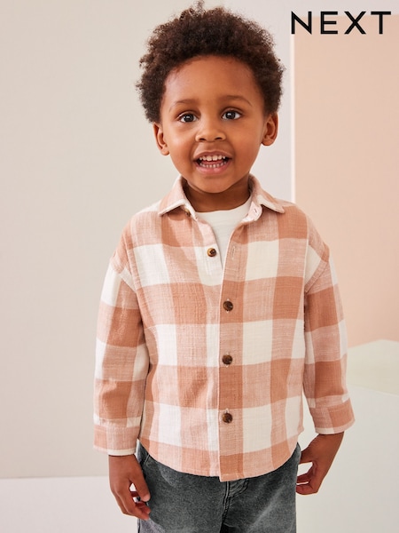 Rdečerjava/rjava - Long Sleeve Check 100% Cotton Shirt (3mths-7yrs) (K83236) | € 10 - € 11