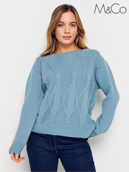 Albastru - Jumper cu cablu M&Co Petite (K83334) | 111 LEI