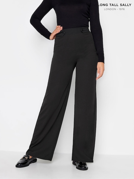 Long Tall Sally Black Tab Detail Wide Leg Trousers (K83335) | €50