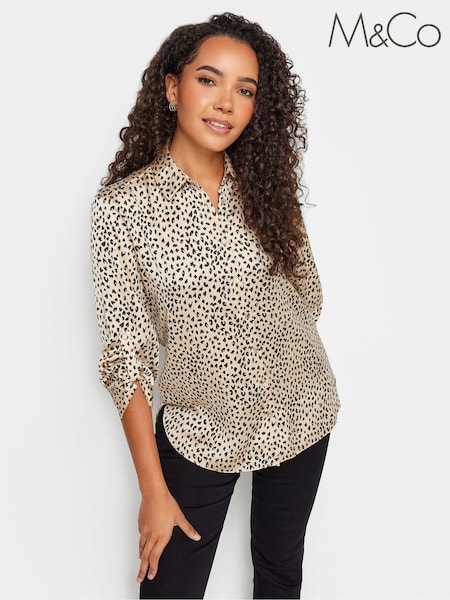 M&Co Natural Tab Detail 3/4 Sleeve Shirt (K83347) | €22