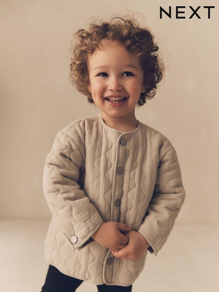 Grey Quilted Bomber Shacket (3mths-7yrs) (K83418) | €10 - €11.50