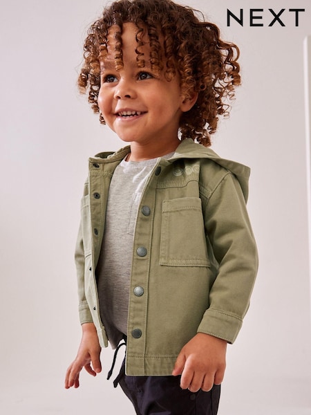Vihreä Hupullinen Paitatakki - 100% Cotton Denim Shacket (3mths-7yrs) (K83426) | €25 - €28