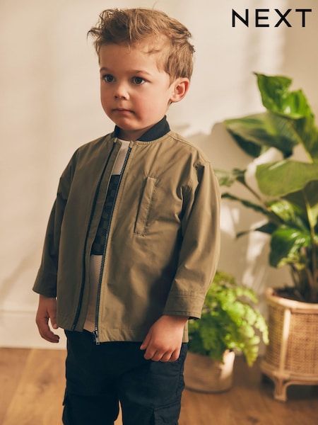 Khaki Green Shacket and T-Shirt Set (3mths-7yrs) (K83454) | BGN 84 - BGN 97